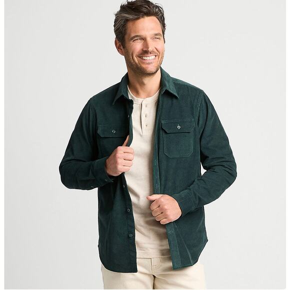Land's End Mens Long Sleeve Corduroy Shirt - Picture 1 of 10